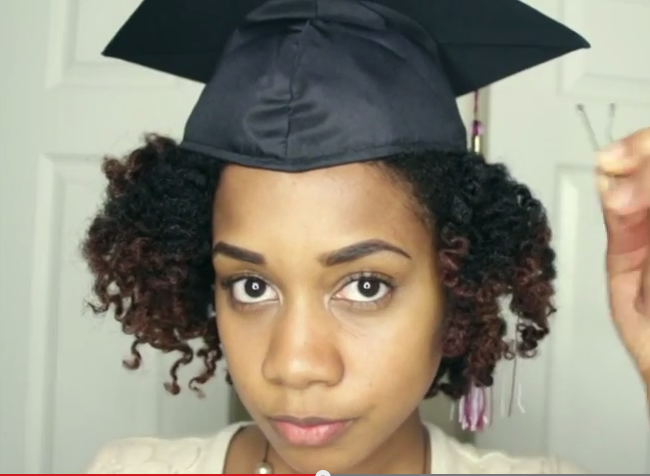 How to Put a Graduation Cap on Natural Textured Hair.