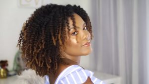 Twist out on dry natural hair