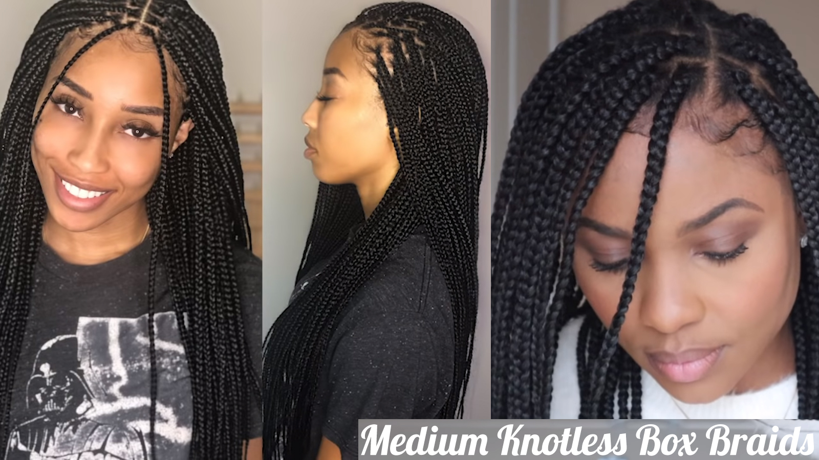 Beautiful & Beginner Friendly Medium Knotless Box Braids Tutorial ⋆ African  American Hairstyle Videos - AAHV