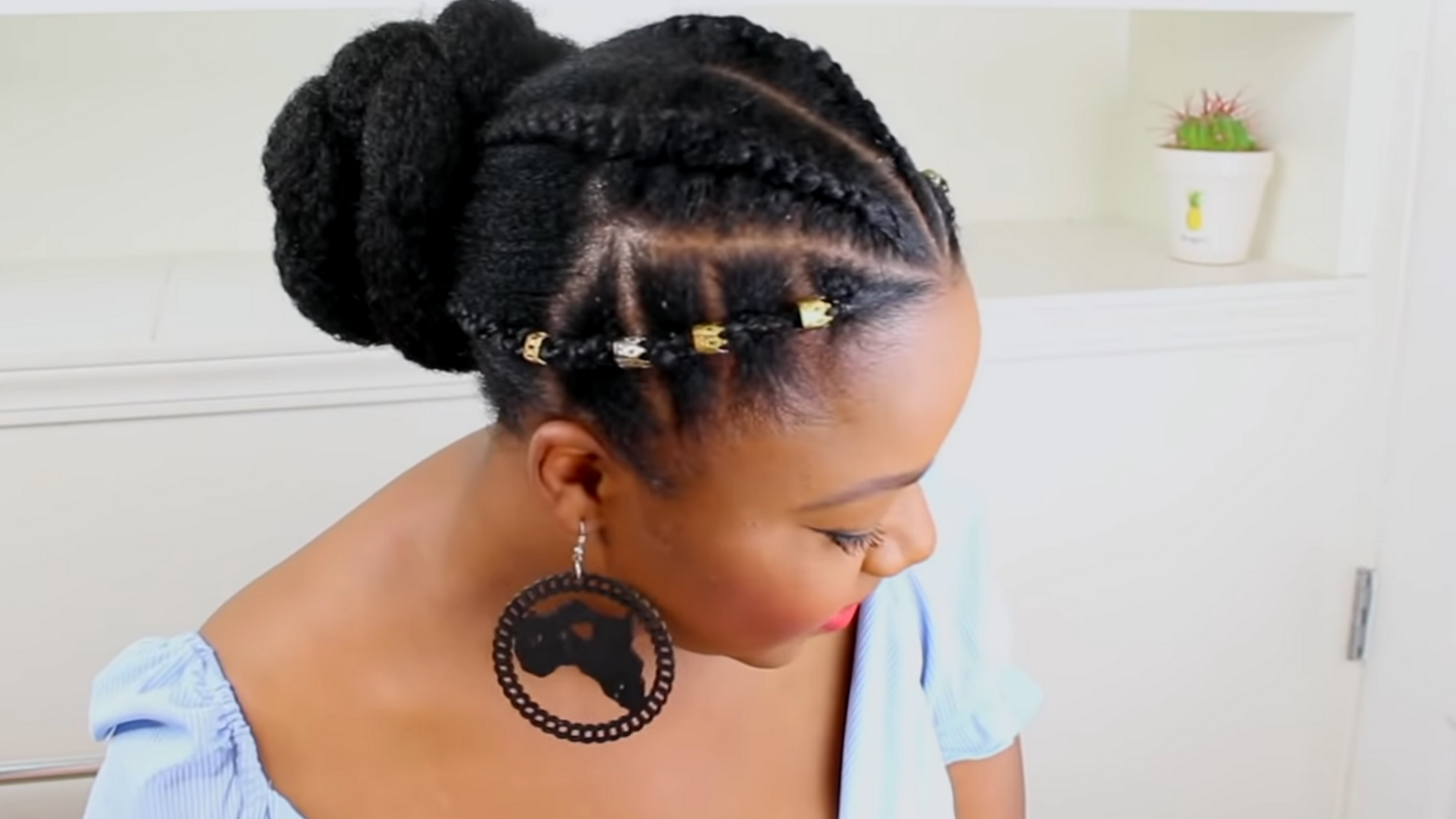 PROTECTIVE CORNROW HAIRSTYLES FOR AWKWARD LENGTH NATURAL HAIR ⋆ African  American Hairstyle Videos - AAHV